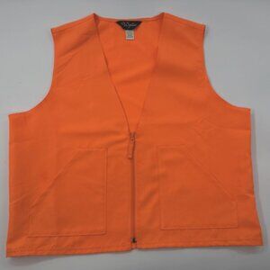 Walls Blaze Orange Hunting Vest Mens XL Full Zip Pockets Safety Lightweight